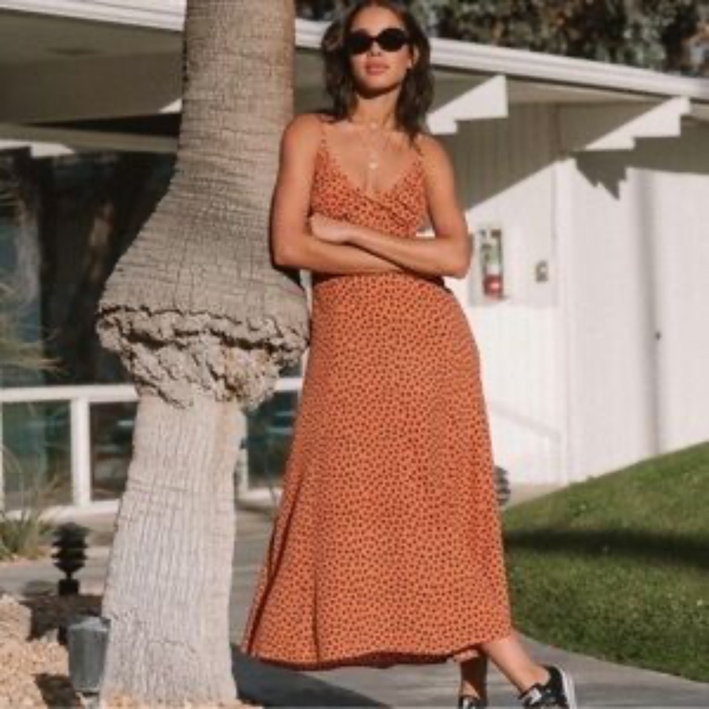 KIVARI STELLA LEOPARD PRINT MIDI DRESS